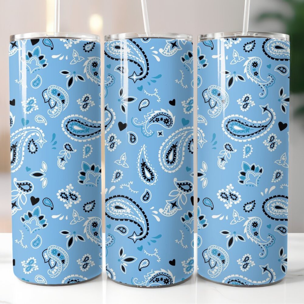20oz. Skinny Straight Bandana Tumblers - Various Colors Available